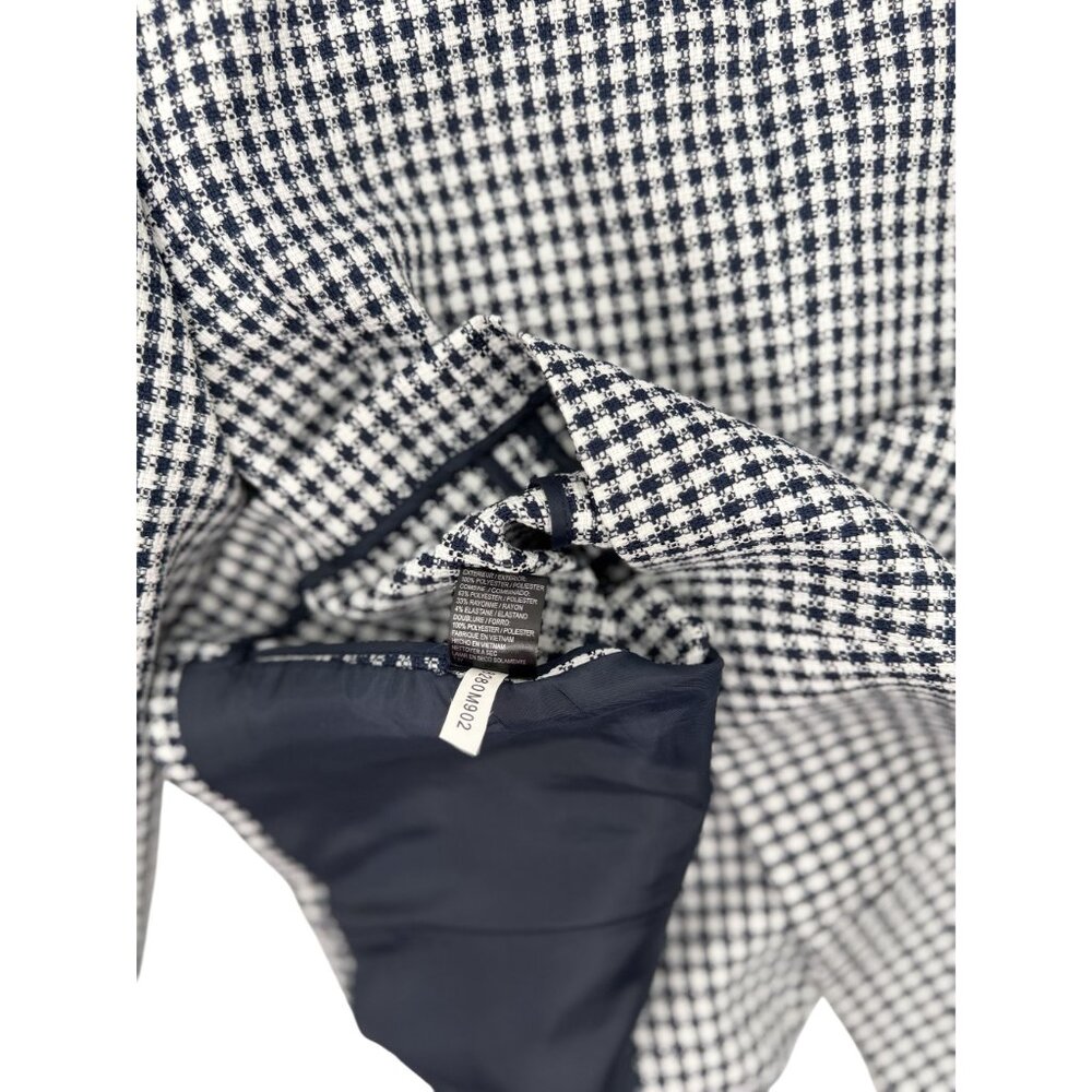 Tahari Size S Woman Arthur S. Levine Womens Black & White Houndstooth Blazer - Picture 7 of 9